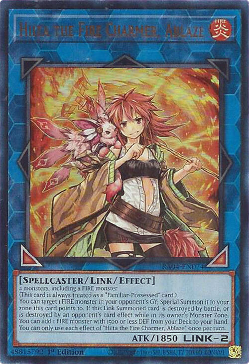Hiita the Fire Charmer, Ablaze - RA04-EN074 -(UR) Ultra Rare - 1st Edition